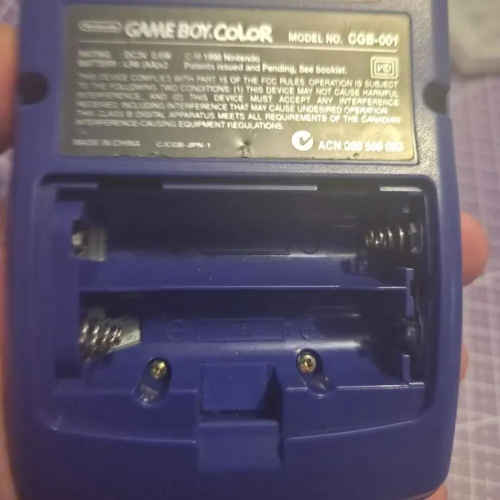 Nintendo Gameboy Color Grape Purple Handheld Console, Genuine, Clean, and Tested